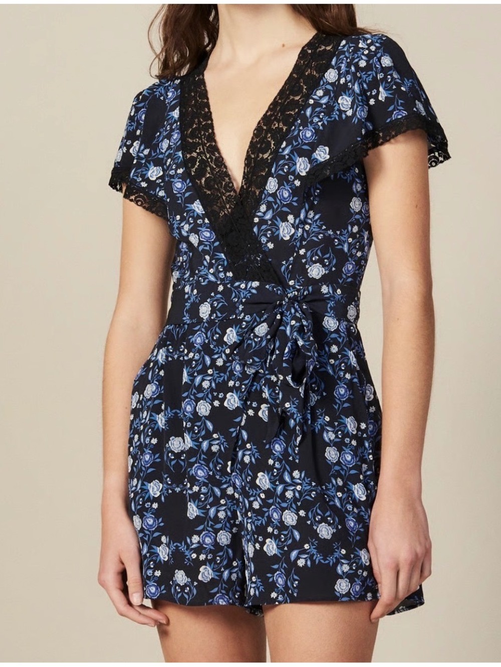 Sandro Paris P6677E Floral Lace Romper Playsuit Est. Size S
